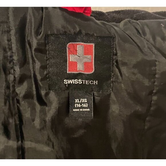 Swiss Tech Boys XL (14–16) Red & Black Hooded Winter Jacket – Warm, Durable, Col - Picture 4 of 4